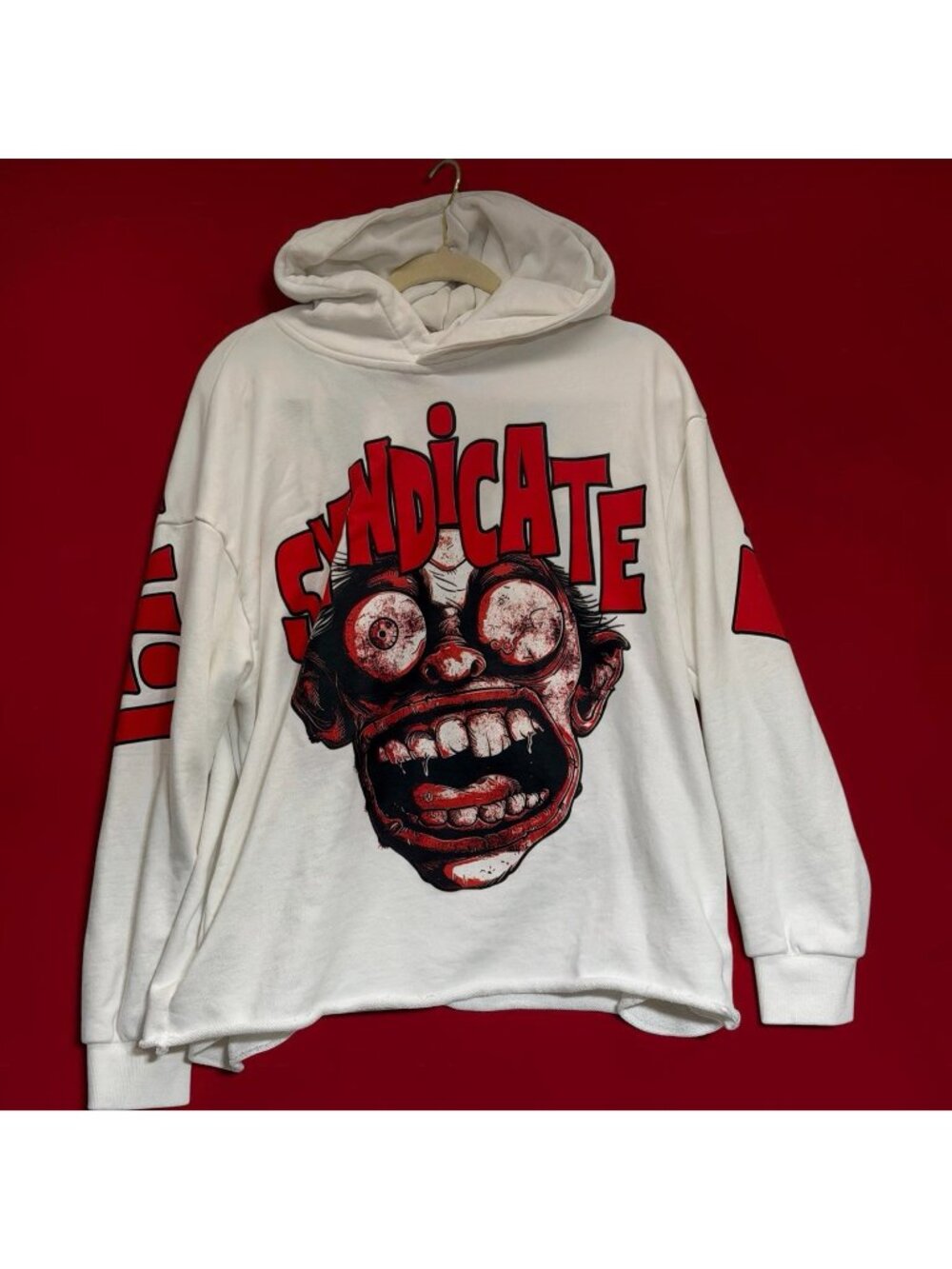 Syndicate Fear No Evil Cropped Hoodie Men’s Medium White